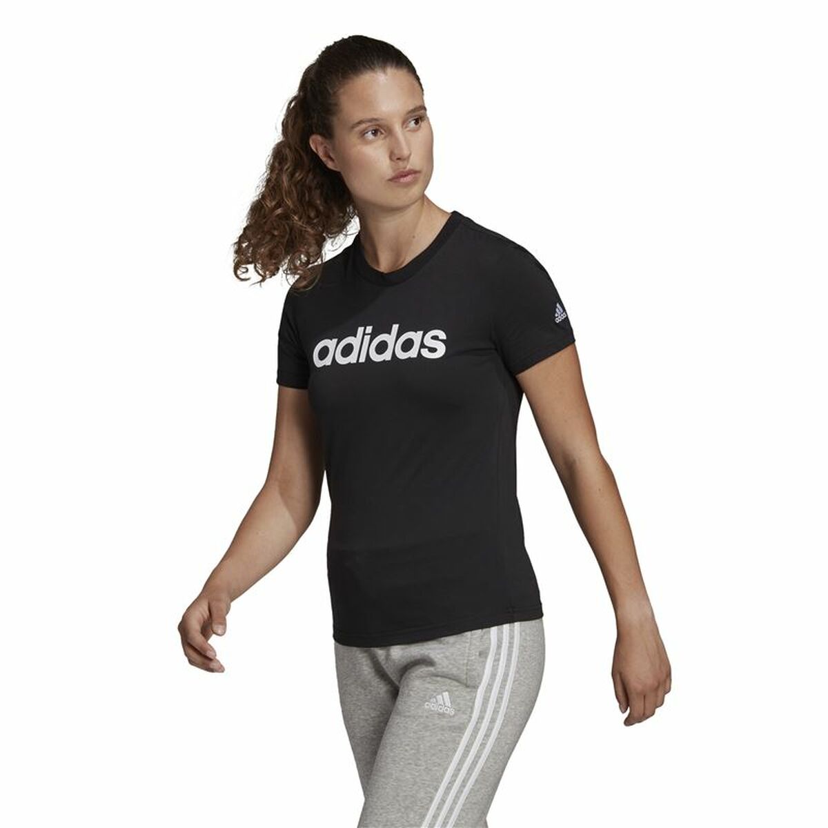 Adidas Women’s Short Sleeve T-Shirt Adidas Lin T Black (Xs)