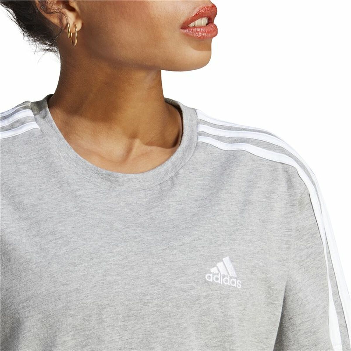 Adidas Women’s Short Sleeve T-Shirt Adidas 3S Cropped Top Light Grey (Xs)