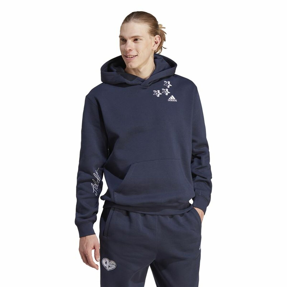 Adidas Men’s Hoodie Adidas Bl Fl Hd Q3 Fl Blue Navy Blue