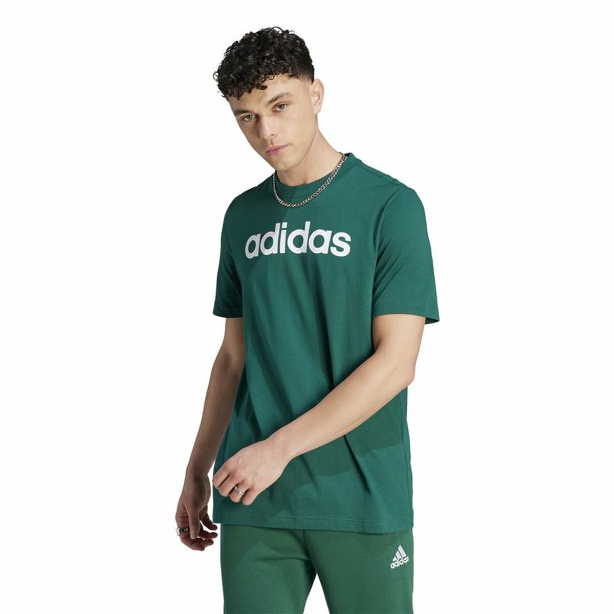 Adidas Men’s Short Sleeve T-Shirt Adidas Linear Sj Olive S