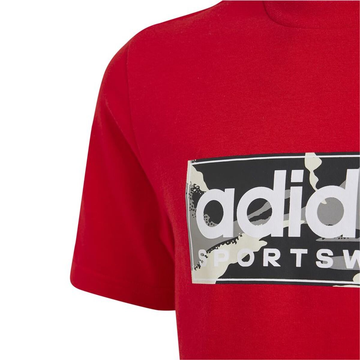Adidas Child's Short Sleeve T-Shirt Adidas Camo Linear 11-12 Years Red