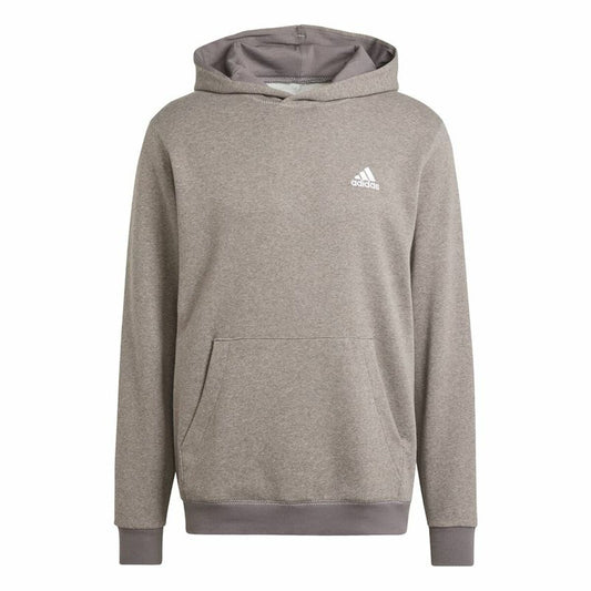 Adidas Men’s Hoodie Adidas Seasonal Essentials Melange Hoodie Brown Beige