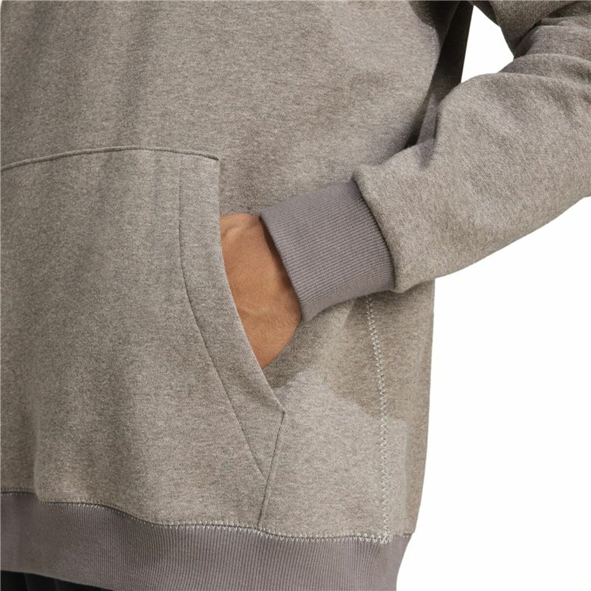 Adidas Men’s Hoodie Adidas Seasonal Essentials Melange Hoodie Brown Beige