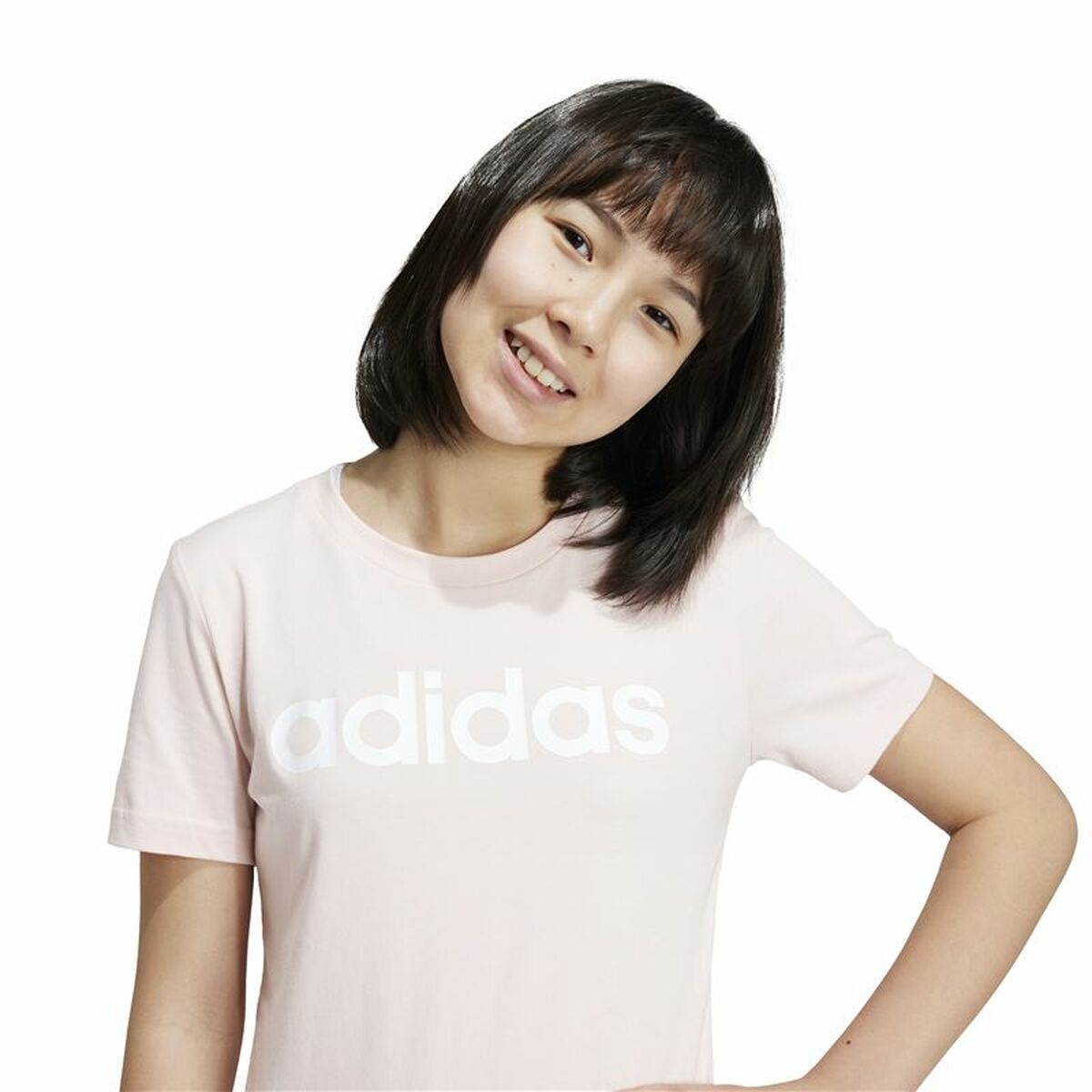 Adidas Child's Short Sleeve T-Shirt Adidas Essentials Linear Logo Cotton Slim Fit