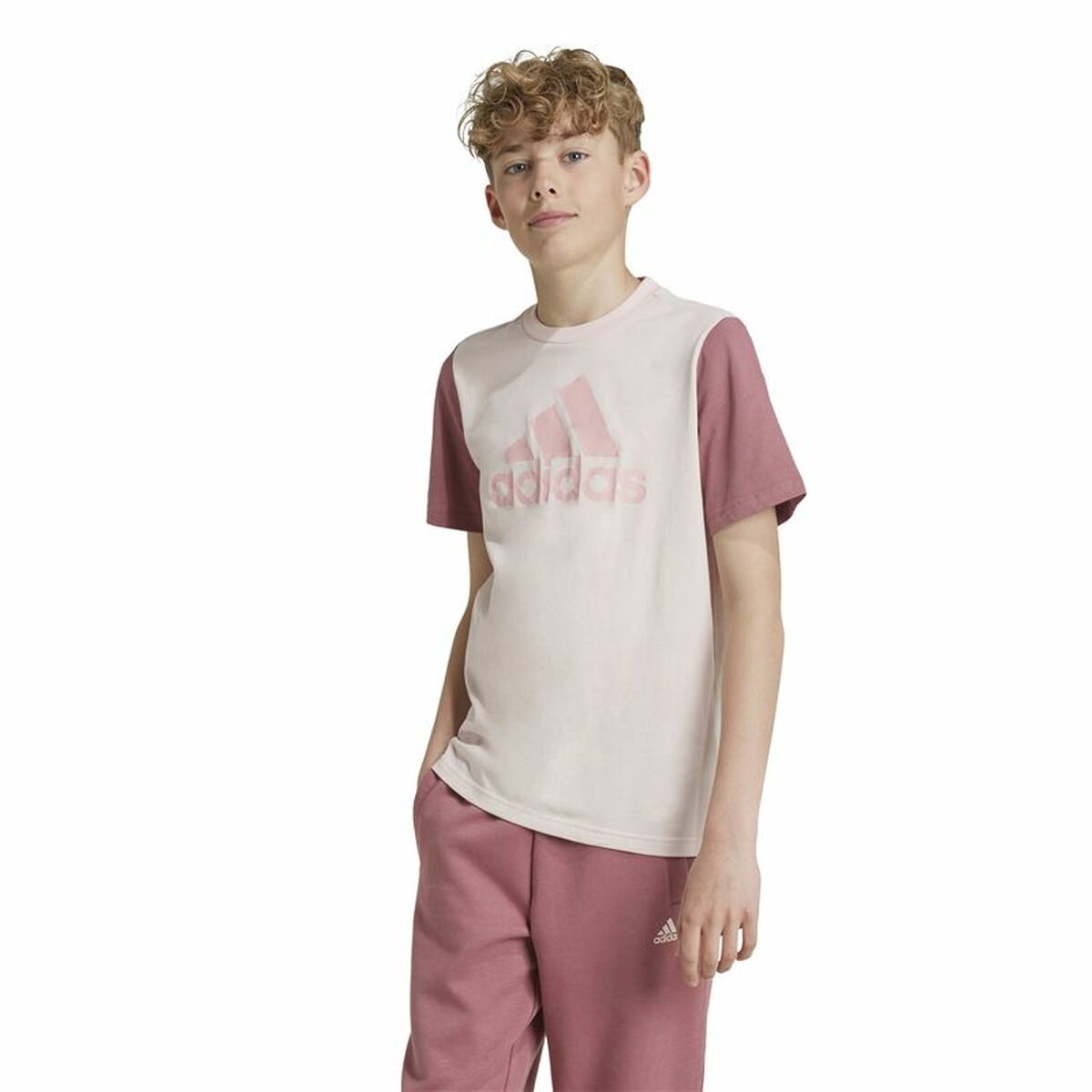 Adidas Child's Short Sleeve T-Shirt Adidas Essentials Big Logo Colorblock