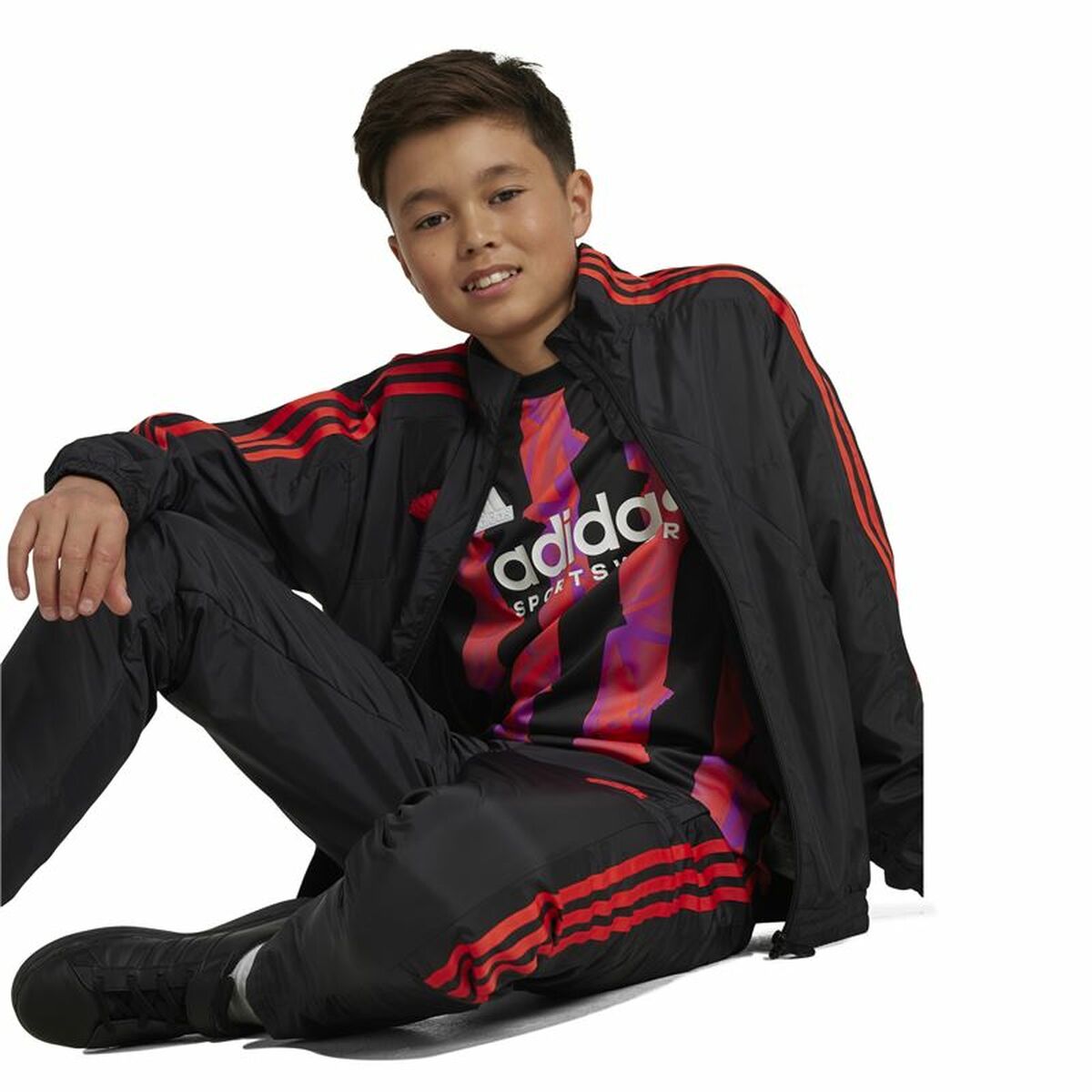 Adidas Sweatshirt Without Hood Adidas Tiro Woven Tracktop Black