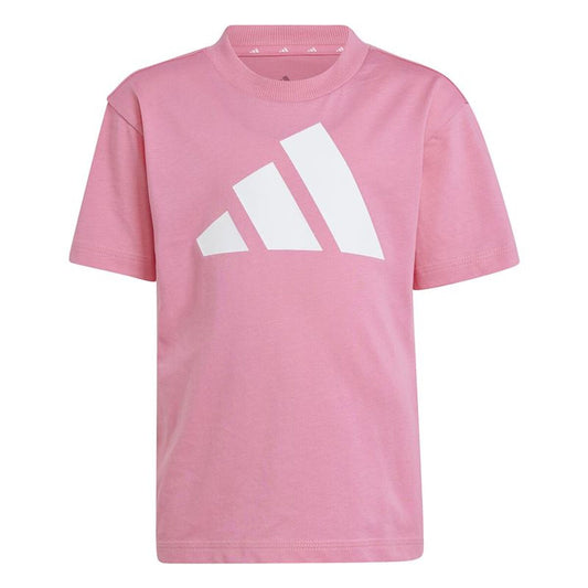 Adidas Child's Short Sleeve T-Shirt Adidas Essentials Big Logo White Pink