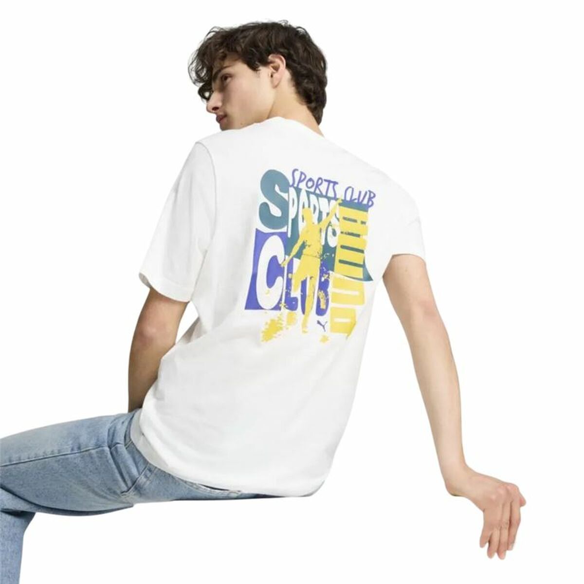 Puma Men’s Short Sleeve T-Shirt Puma Graphics Puma Sports Club White