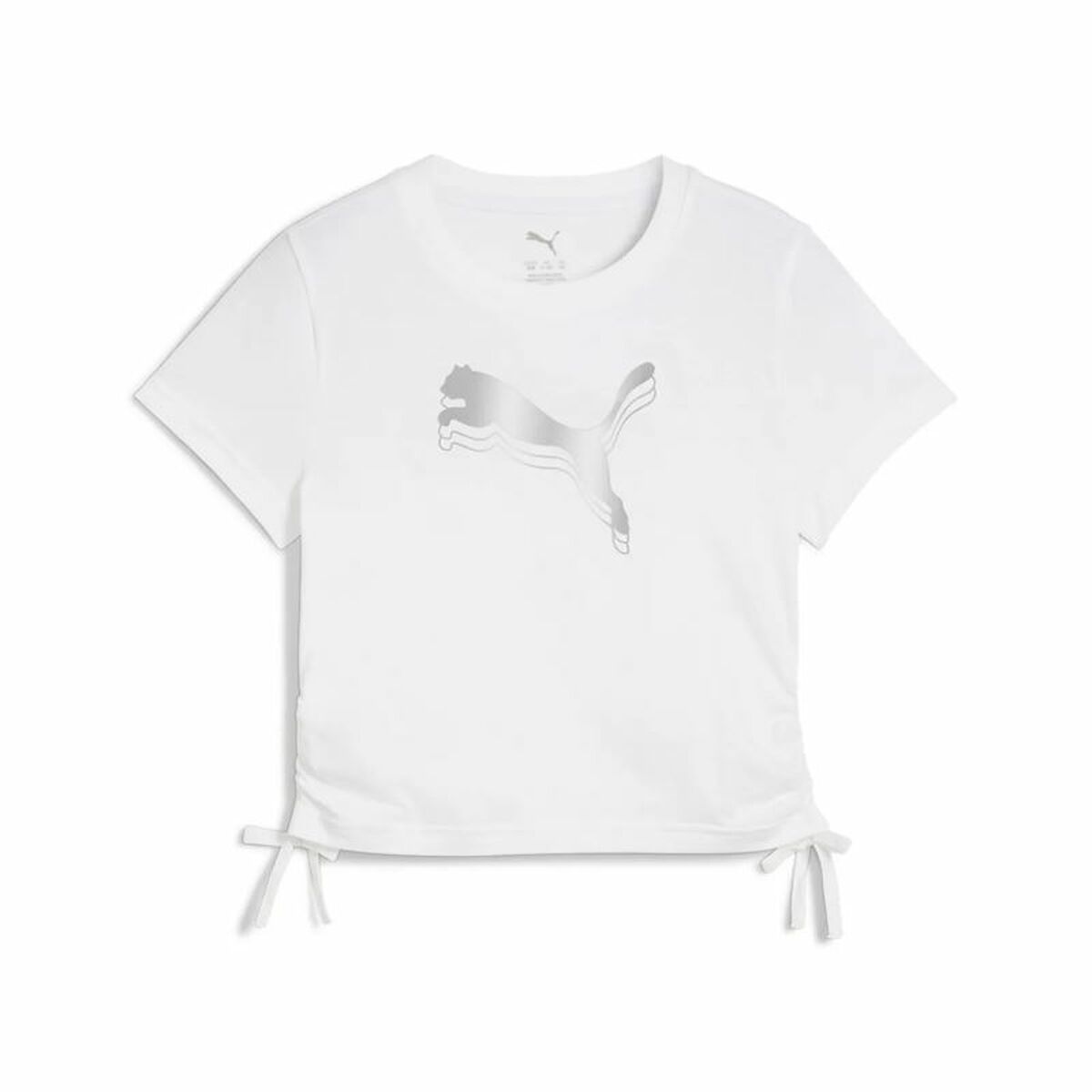 Puma Child's Short Sleeve T-Shirt Puma Essentials Metallic Knotted White
