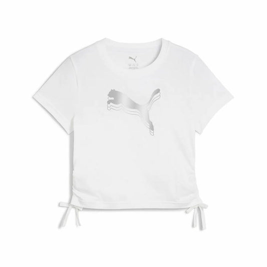 Puma Child's Short Sleeve T-Shirt Puma Essentials Metallic Knotted White