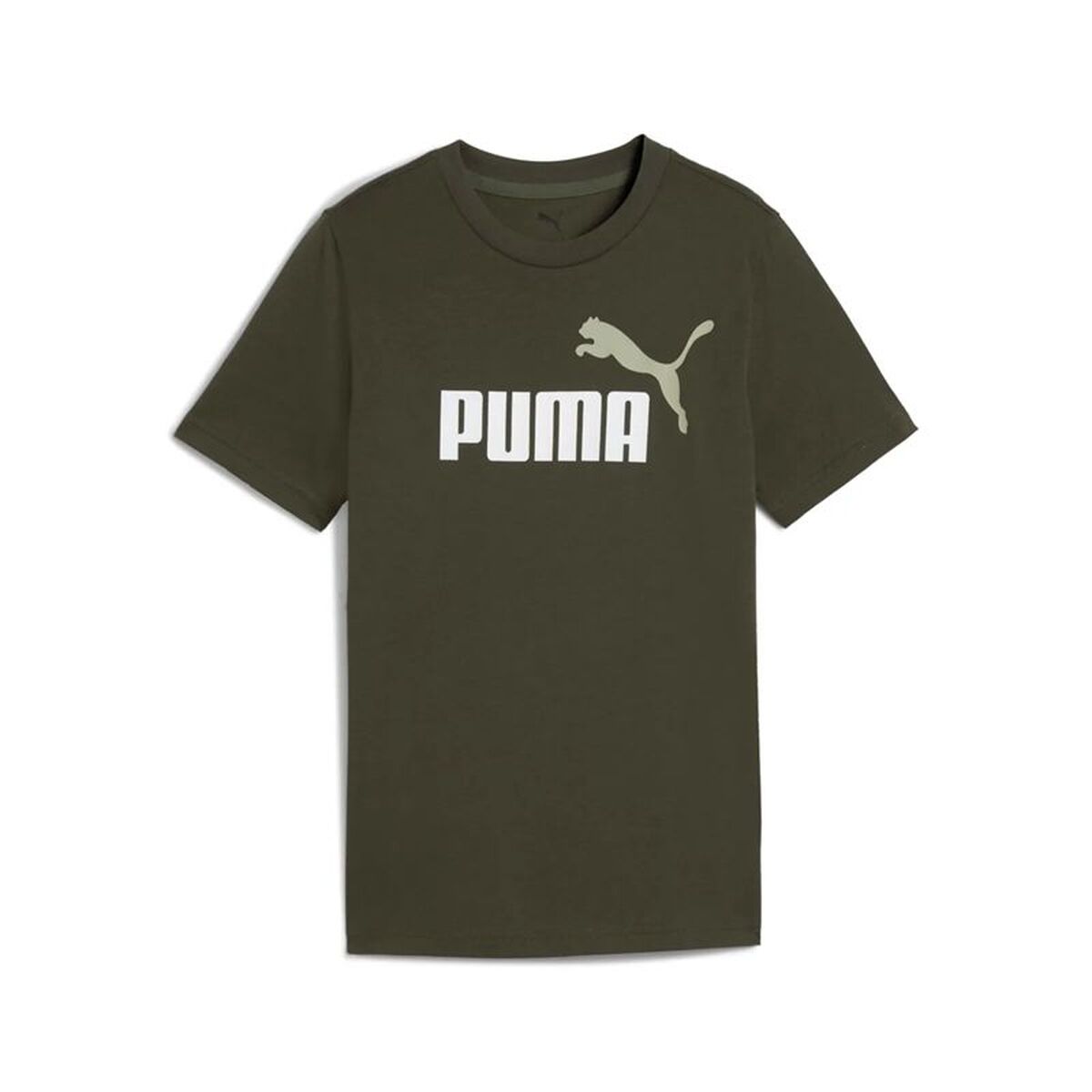 Puma Child's Short Sleeve T-Shirt Puma Essentials 2 Color No.1 Log Olive
