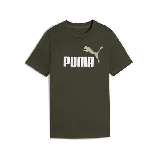 Puma Child's Short Sleeve T-Shirt Puma Essentials 2 Color No.1 Log Olive