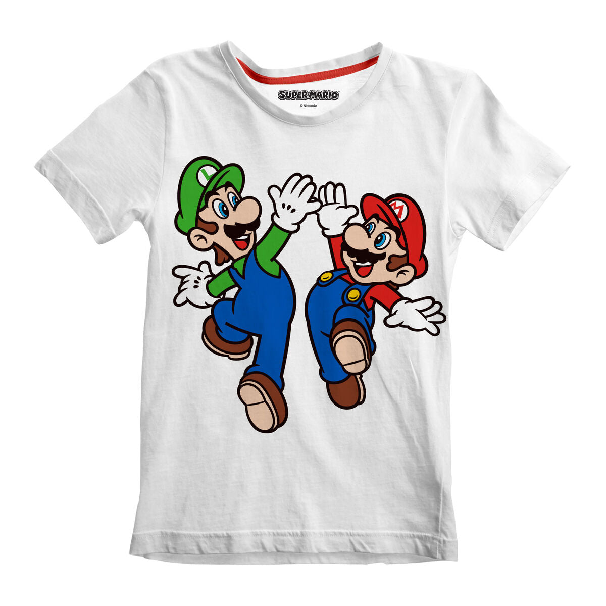 Super Mario Child's Short Sleeve T-Shirt Super Mario Mario And Luigi White