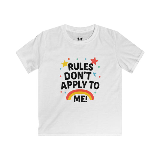 Colorful Kids Tee - Rules Don't Apply to Me! | Fun Kids Apparel, Youth Birthday Gift, Playtime Top, Gift for Little Rebels, Rainbow [...]