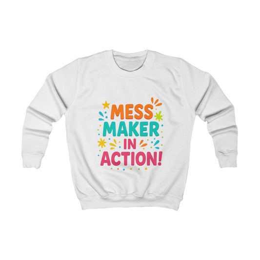 Colorful Kids Sweatshirt, Cute Sweatshirt for Mess Makers, Gift for Kids, Fun Playwear, Kids Apparel