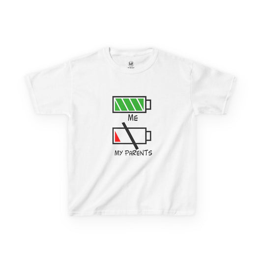 Recharge Your Kids' Energy Tee, Fun Kids Shirt, Battery Graphic Tee, Cute Gift for Boys and Girls, Cool Kids Apparel