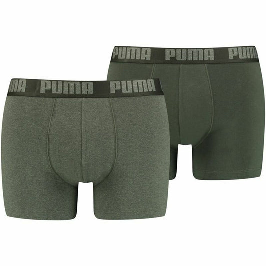 Puma Men's Boxer Shorts Puma Basic 2 Pieces Dark Green