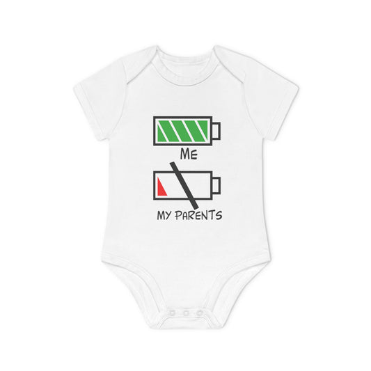 Cute Baby Bodysuit with Battery Design | Newborn Gift, Organic Cotton Onesie, Funny Baby Clothes, Baby Shower Present, Gift for Parents
