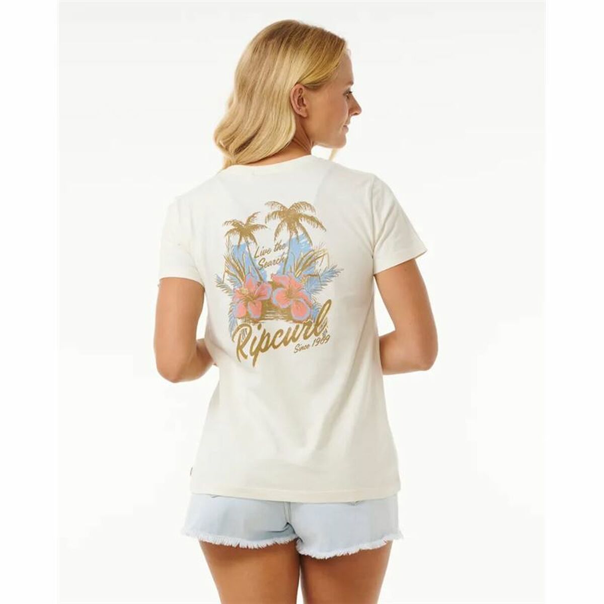 Rip Curl Women’s Short Sleeve T-Shirt Rip Curl Wild Bloom White