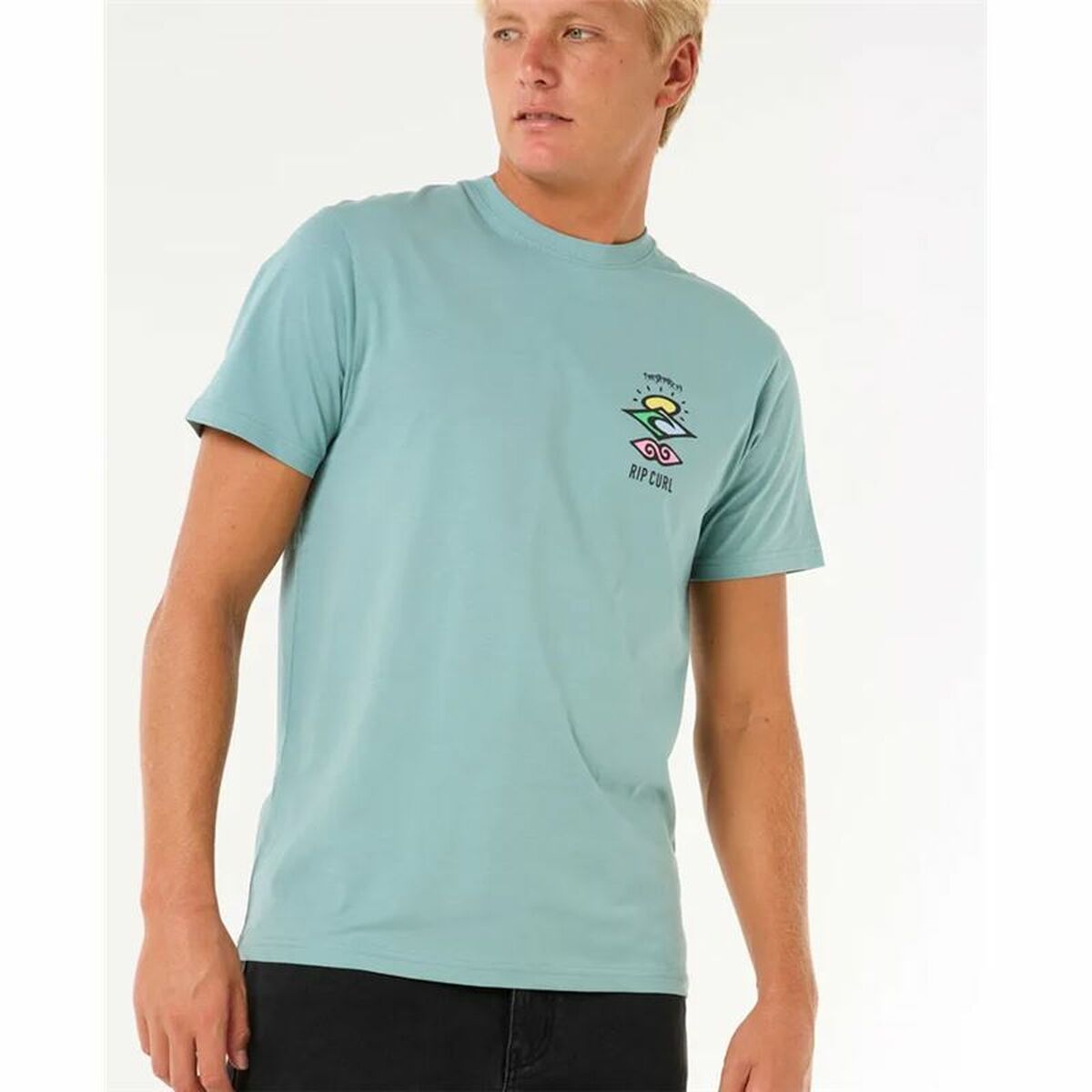 Rip Curl Men’s Short Sleeve T-Shirt Rip Curl Search Icon Tee Blue