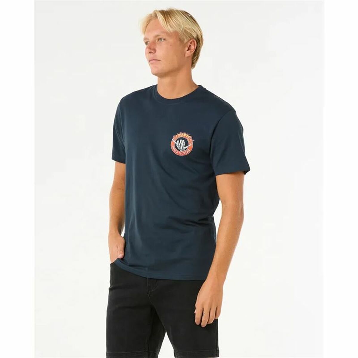 Rip Curl Men’s Short Sleeve T-Shirt Rip Curl Shred Til Tee Navy Blue