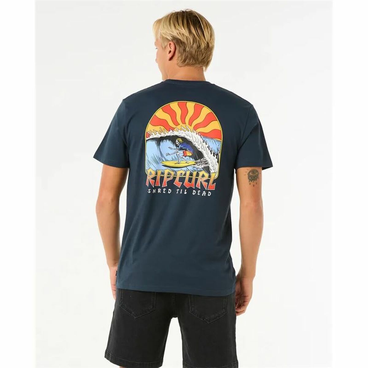 Rip Curl Men’s Short Sleeve T-Shirt Rip Curl Shred Til Tee Navy Blue