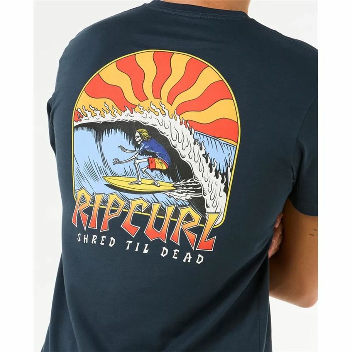 Rip Curl Men’s Short Sleeve T-Shirt Rip Curl Shred Til Tee Navy Blue