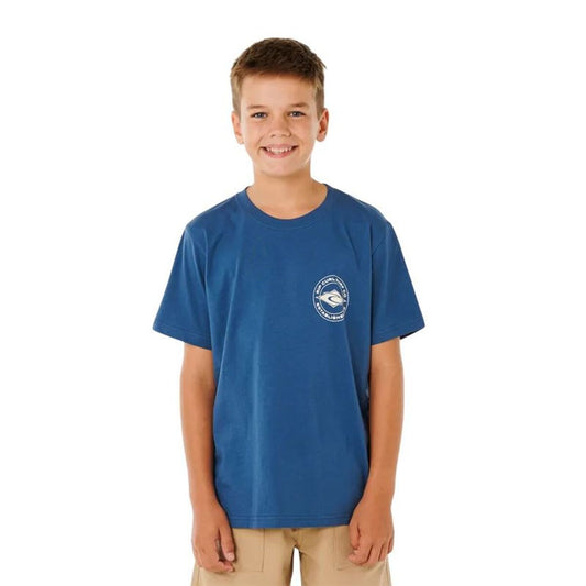 Rip Curl Child's Short Sleeve T-Shirt Rip Curl Stapler Blue Navy Blue