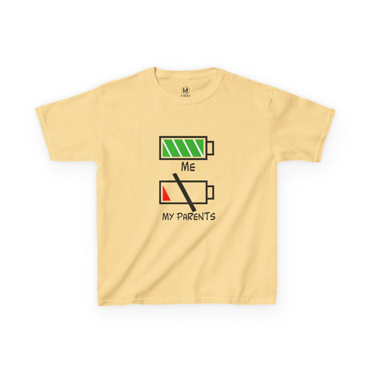 Recharge Your Kids' Energy Tee, Fun Kids Shirt, Battery Graphic Tee, Cute Gift for Boys and Girls, Cool Kids Apparel