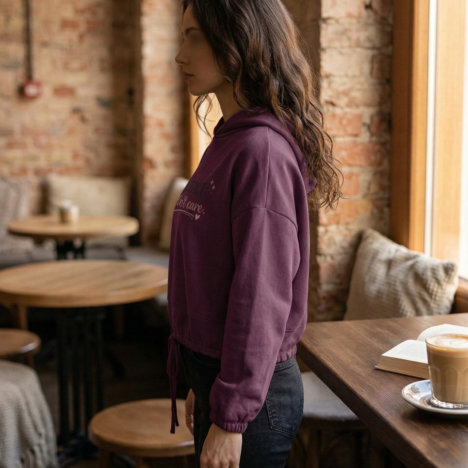 Women’s Luxury Cropped Oversized Statement Hoodie