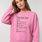 Розов дамски суичър Kiksy с щамп The Out List от мек памук за майки