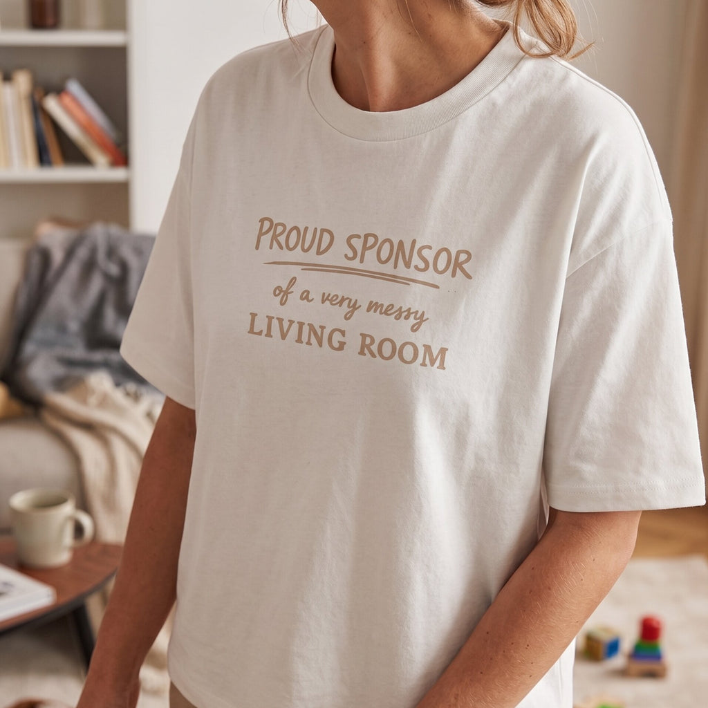The "Honest Decorator" Tee: Proud sponsor of a very messy living room