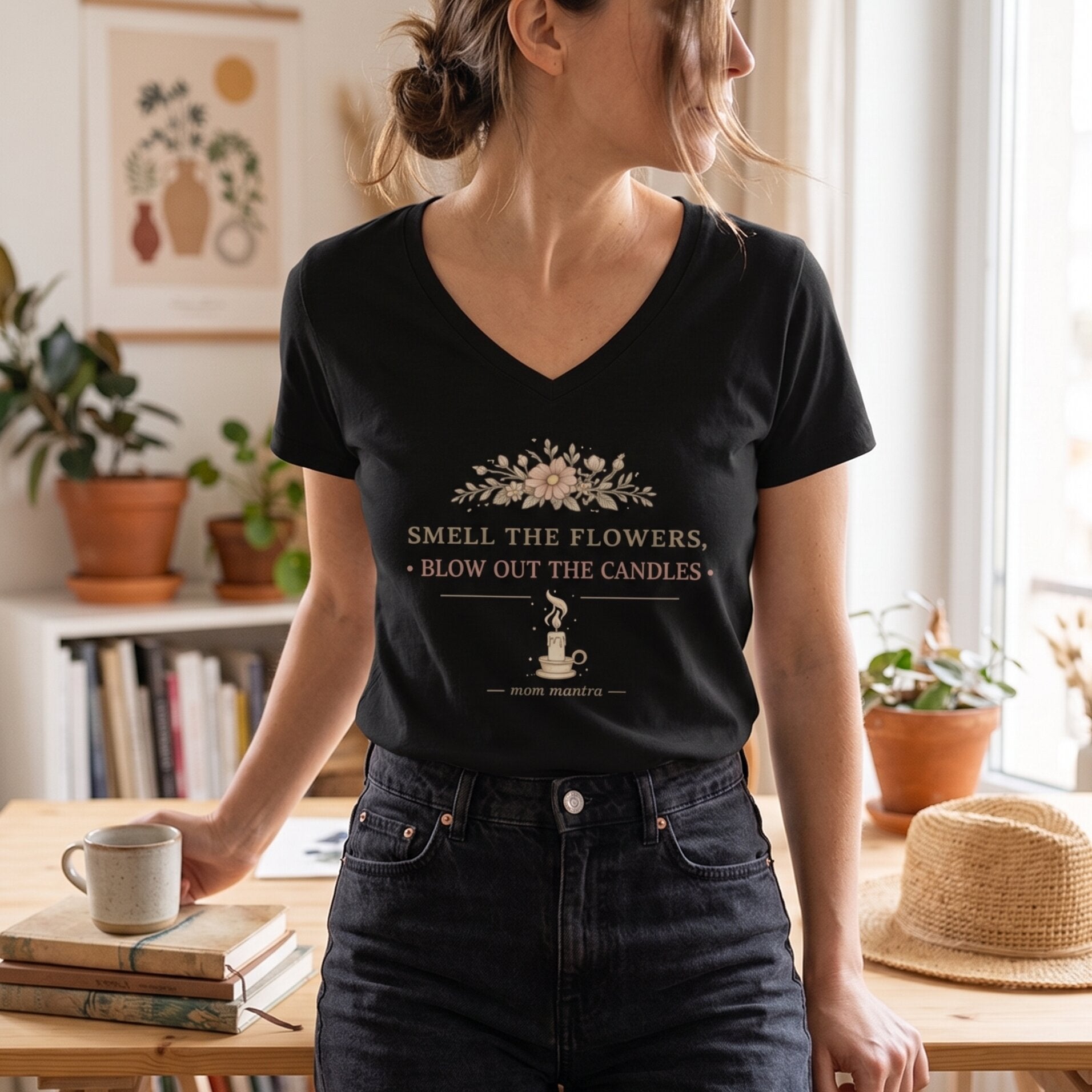 The "Mom Mantra" Signature V-Neck Essential