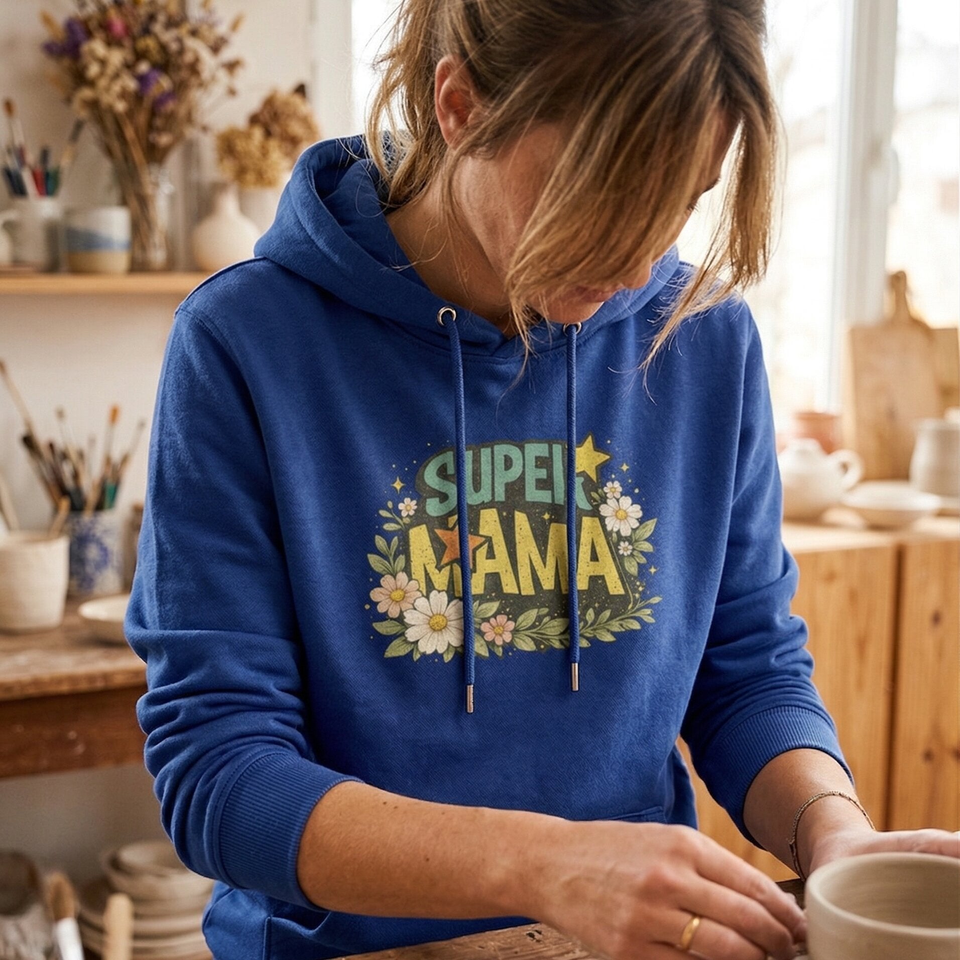 Iconic "Super Mama" Graphic Hoodie - Empowered & Elevated Style