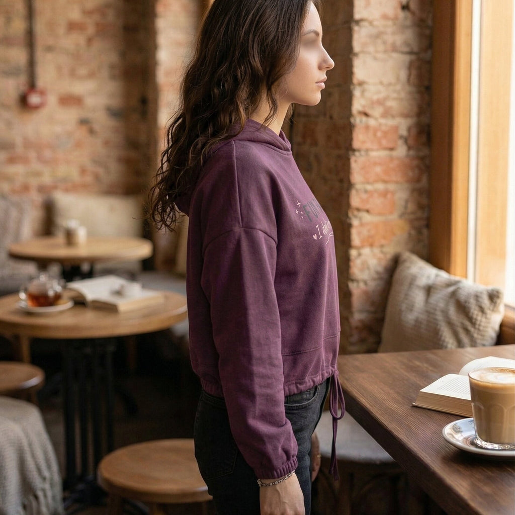 Women’s Luxury Cropped Oversized Statement Hoodie