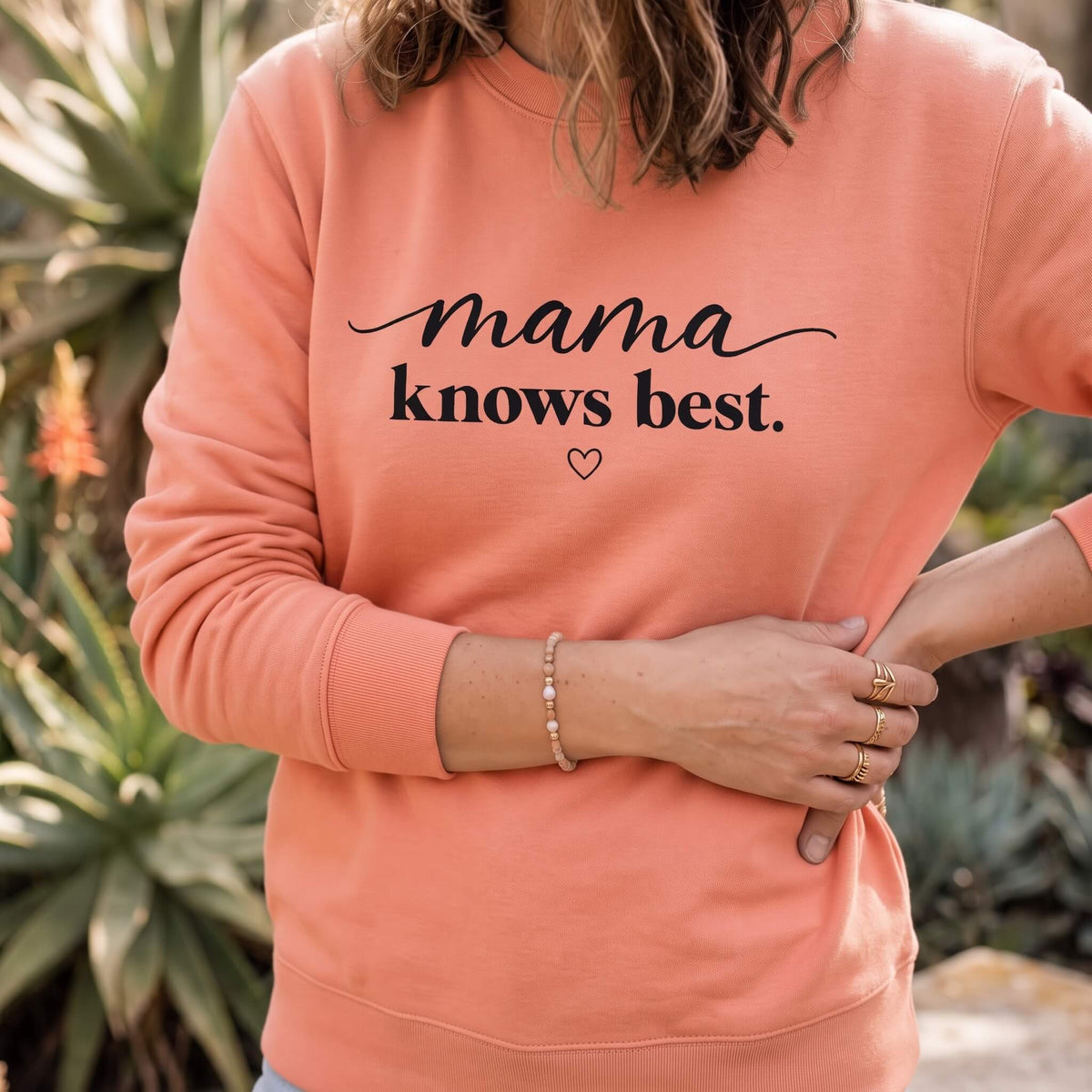 Kiksy прасковена дамска блуза Mama Knows Best от мек памук за майки