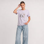 Kiksy My Patience Level is 6.7 lilac slogan t-shirt for women