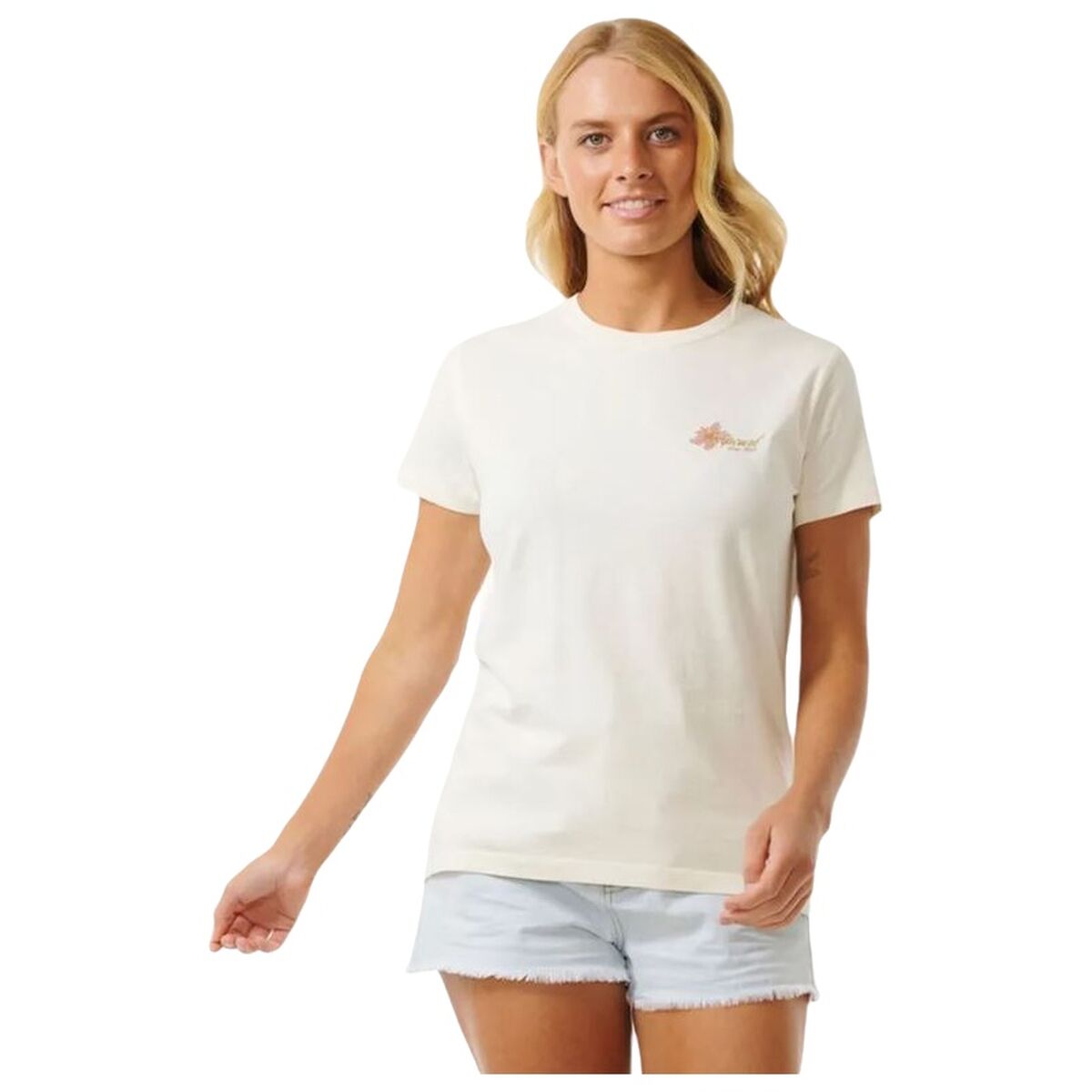 Rip Curl Women’s Short Sleeve T-Shirt Rip Curl Wild Bloom White
