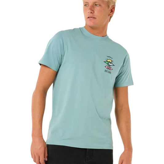 Rip Curl Men’s Short Sleeve T-Shirt Rip Curl Search Icon Tee Blue