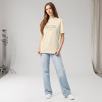 Kiksy Same Chaos Better Weather slogan t-shirt in cream, styled casually with jeans for busy UK mums.
